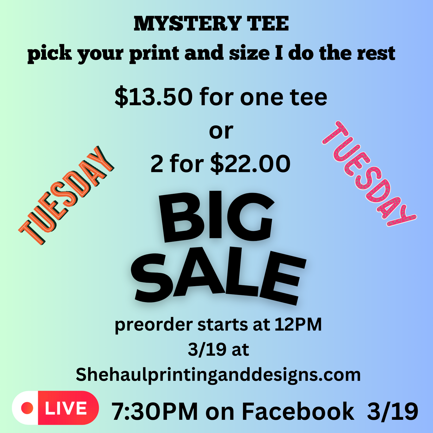 Wacky Wednesday Live Sale!!!