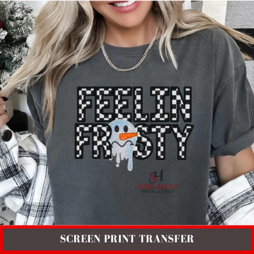 FULL COLOR SCREEN PRINT - (READY TO SHIP) FEELING FROSTY CHECKERED
