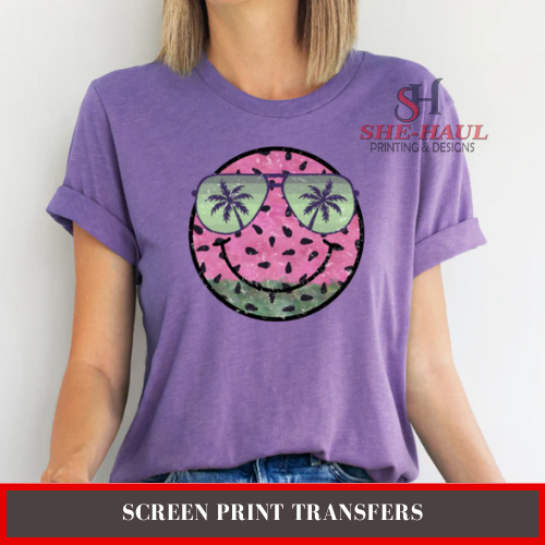 Full Color Screen Print Transfer (Ready To Ship) - Watermelon Smile
