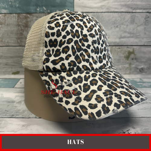 Cheetah Print Pony Tail Hat