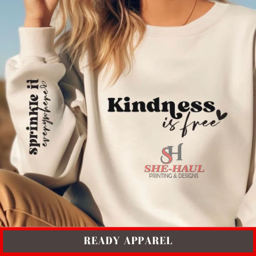 Ready Apparel (Ready To Ship) - Kindness is free heart