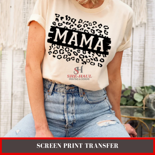 SCREEN PRINT - (READY TO SHIP) MAMA CHEETAH STRIPE