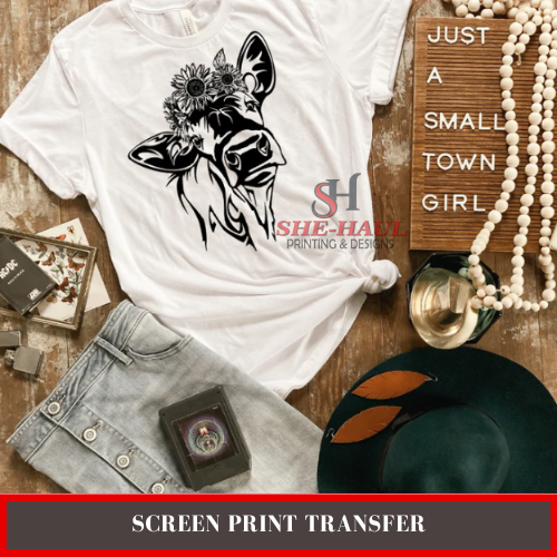 Screen Print Transfer (Ready To Ship) - Sunflower Hefer