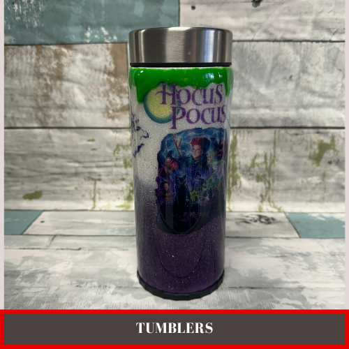 Tumblers (Ready To Ship) - Hocus Pocus (Slim koozie) 12oz